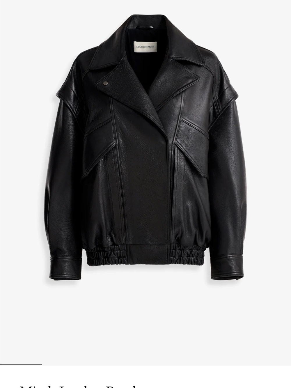 Nour Hammour Micah Leather Bomber BNWT in Black